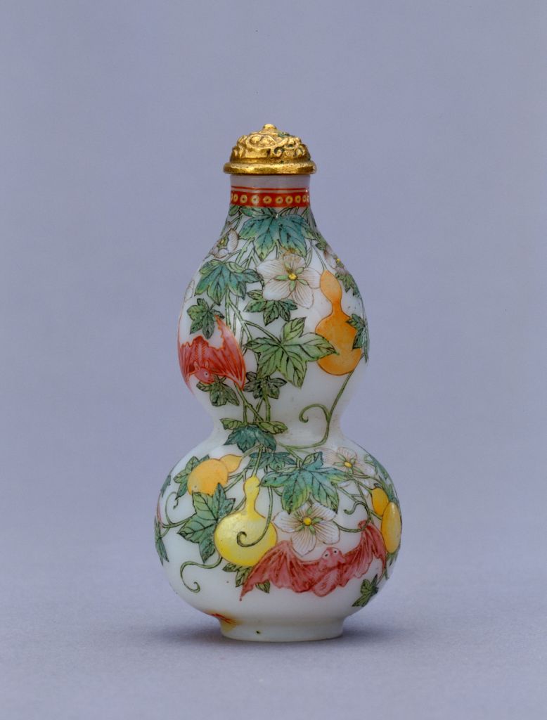 图片[1]-Glass body painting enamel gourd type snuff bottle-China Archive